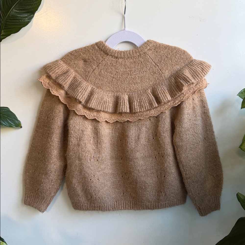 Zara Camel Ruffle Cardigan - Picture 7 of 12